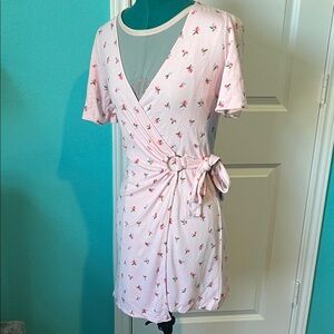 Floral Wrap Dress in Pink